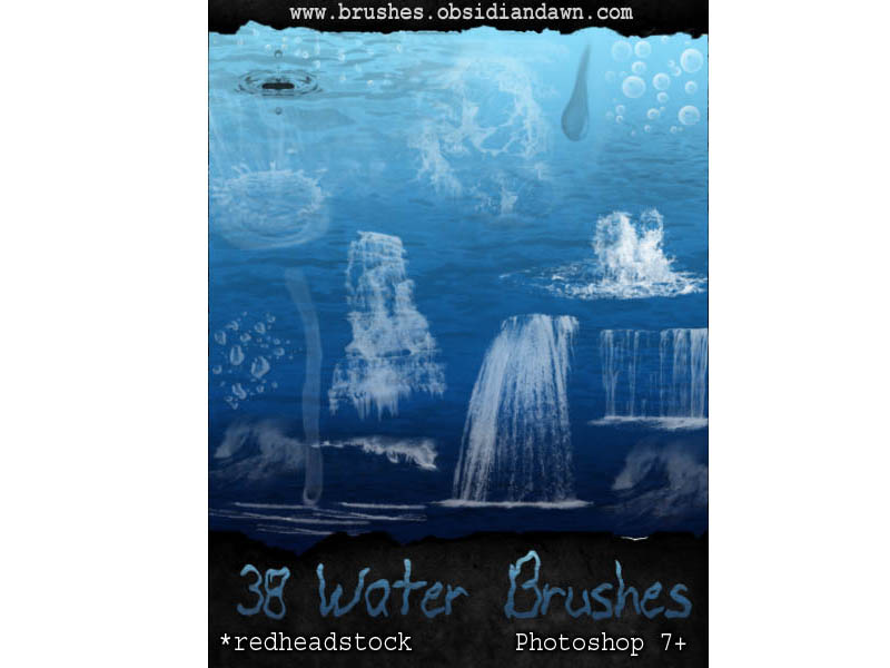 Brush water nước , thác , suối , mặt nước , sóng biển - Kho Đồ Họa