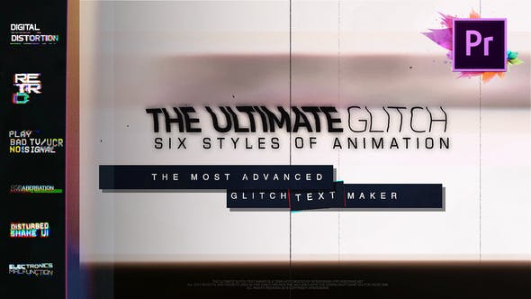 70 Glitch Title Animation Presets Pack | Glitch Text Maker For Premiere Pro  | MOGRT - Kho Đồ Họa