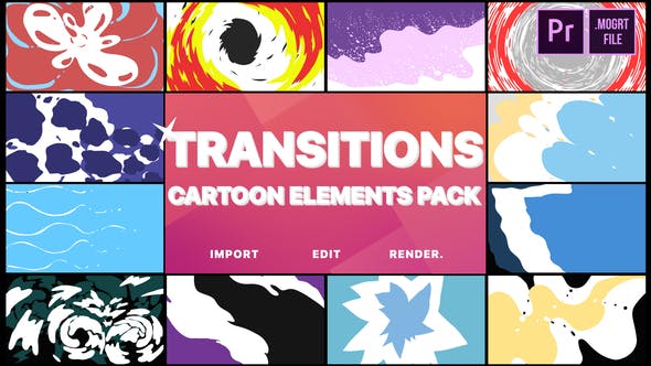 Cartoon Transitions | Premiere Pro MOGRT - Kho Đồ Họa