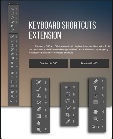 Keyboard Shortcuts Extension Photoshop Plugin - Kho Đồ Họa